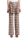 MAGGIE MARILYN WOMEN'S SHE'S IN CHARGE LAYERED PLAID PANTS,0400010746124