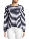 EILEEN FISHER STRIPED ORGANIC LINEN SWEATER