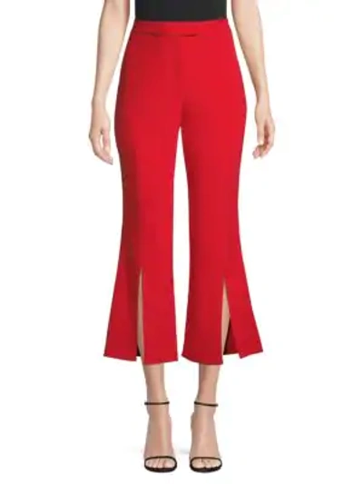 Robert Rodriguez Eva Cropped Flared Trousers In Red