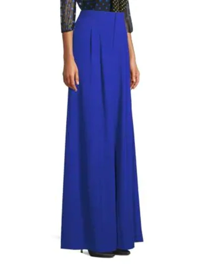 Alice And Olivia Eloise Seamed Wide Leg Pants In Cobalt