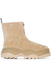 Eytys Raven Platform Suede Ankle Boots In Neutrals