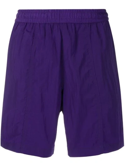 Ami Alexandre Mattiussi 紫色徽标长款泳裤 In Purple