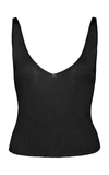 St Agni Loic Ribbed Bamboo Top In Black