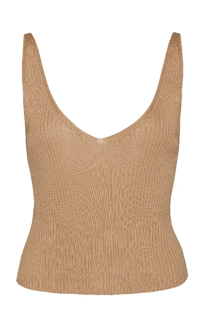 St Agni Loic Ribbed Bamboo Top In Neutral