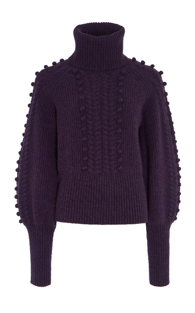 Temperley London Chrissie Wool-knit Sweater In Navy