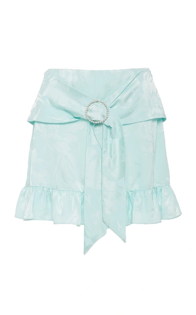 Art Dealer Olivia Ruffled Mini Skirt In Green