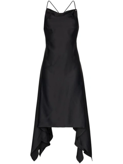 Alyx Handkerchief-hem Slip Dress In Black