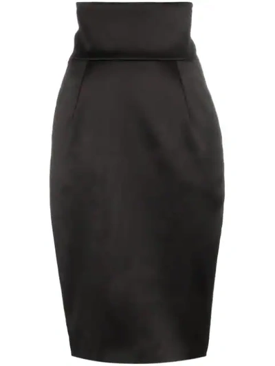 Alexandre Vauthier High-rise Wool-crepe Pencil Skirt In Black