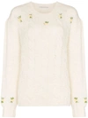 ALESSANDRA RICH ALESSANDRA RICH FLORAL-EMBROIDERED JUMPER - 白色