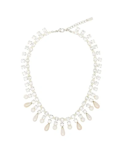 Alessandra Rich Crystal And Faux-pearl Necklace In White