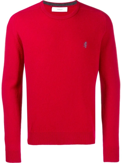 Pringle Of Scotland Embroidered Logo Sweater In Red