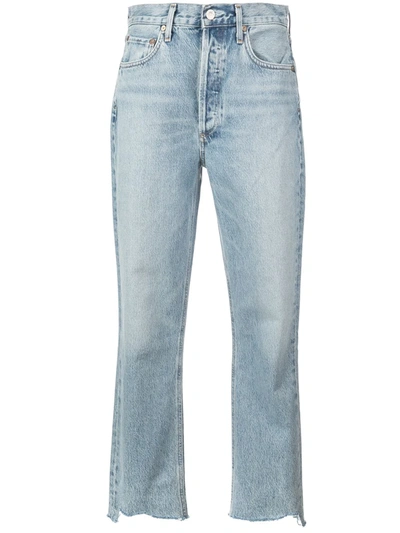 Agolde 90s Pinch Waist High-rise Straight Jeans In Blue