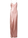 MICHELLE MASON MICHELLE MASON 细肩带裹身式礼服 - 粉色