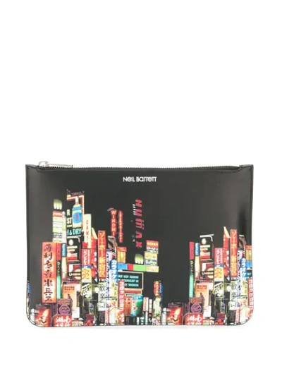 Neil Barrett Shinjuku Clutch In Black Leather