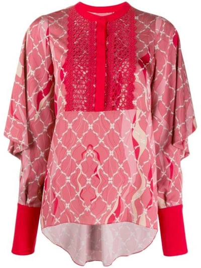 Three Floor Romantique Printed Blouse In Pink