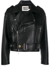 FAUSTO PUGLISI CROPPED BIKER JACKET