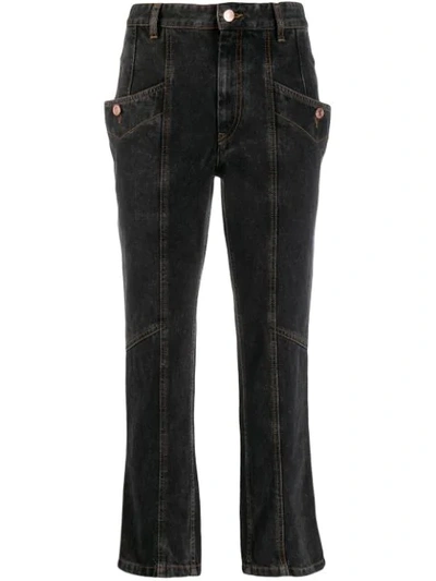 Isabel Marant Étoile Hotta Cropped Cotton Jeans In Blue