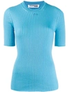 COURRÈGES RIBBED KNITTED TOP
