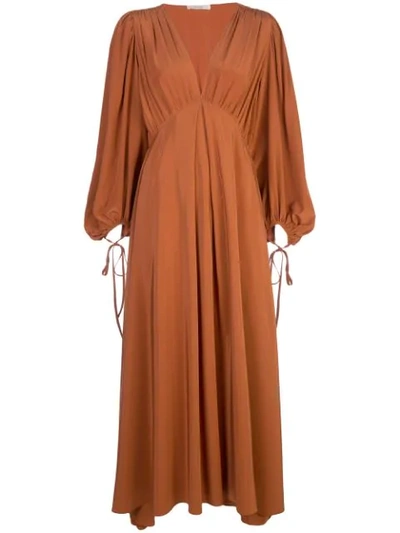 The Row Sante V-neck Dress - 棕色 In Brown