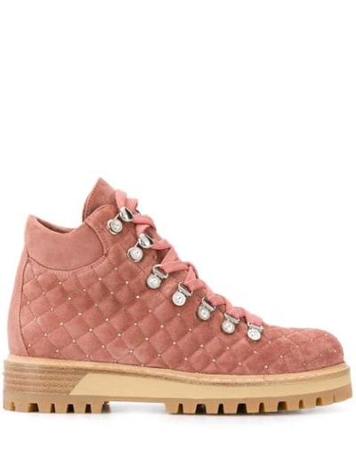 Le Silla Quilted Hiking Style Ankle Boots In 173