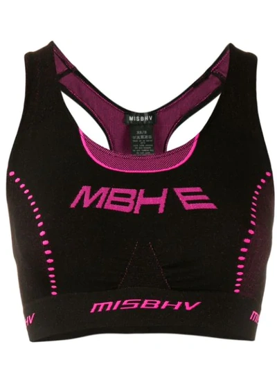 Misbhv Active Techno Jersey Sport Bra In Black,pink