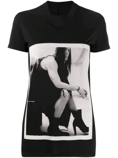 Rick Owens Drkshdw Self-portrait Print T-shirt In Black