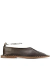 JIL SANDER METAL ANKLET FLAT PUMPS