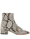 Bally Ankle Boot 'maggye' In Snake Look Grey/multi In 3003 Roccia