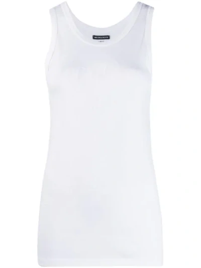 Ann Demeulemeester Slogan Print Tank Top In White