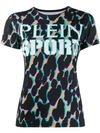 Plein Sport Leopard Print T-shirt In Black