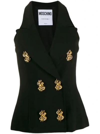 Moschino Dollar Buttons Black Gilet