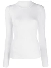 Alberta Ferretti Ribbed Jumper In White