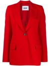 Msgm Single-breasted Blazer In Red