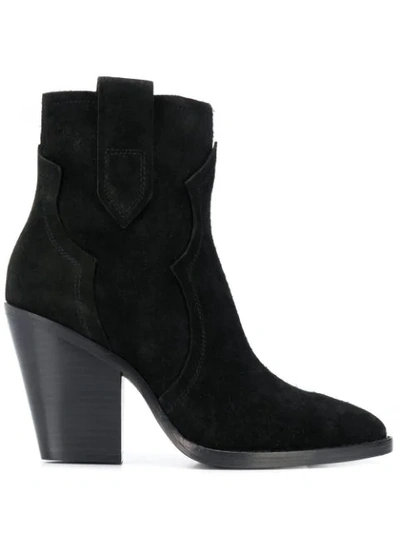 Ash Esquire Suede Ankle Boots In Black