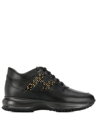 Hogan Interactive Lace-up Trainers In Black