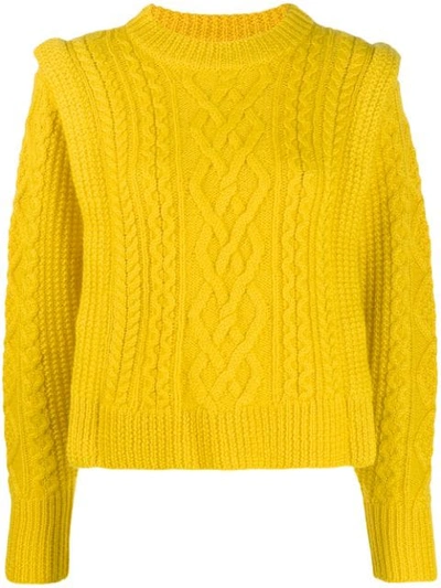 Isabel Marant Étoile Tyle Wool Cable Knit Sweater In Yellow