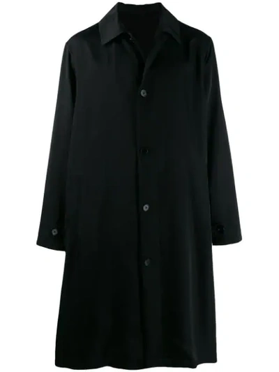 Jil Sander Logo Print Oversized Coat - 黑色 In Black