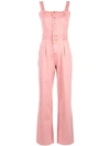 Frame Flared Style Jumpsuit In Pink