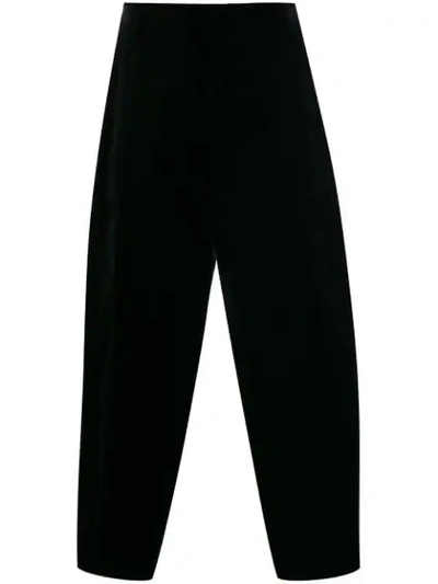 Comme Des Garçons Homme Deux Silk Panel Cropped Trousers In Black