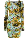 VERSACE JEANS COUTURE PRINTED LONG SLEEVE DRESS