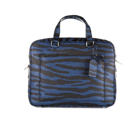 Coach Briefcase Attaché Case Laptop Pc Bag Leather In Blue