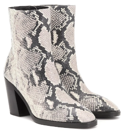 Stuart Weitzman Wynter Boots In Black And White Python Printed Leather