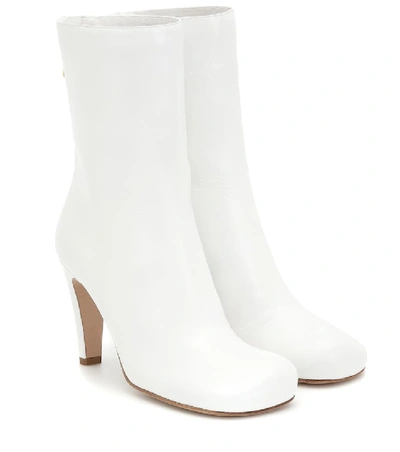 Bottega Veneta Bloc 90mm Leather Ankle Boots In White