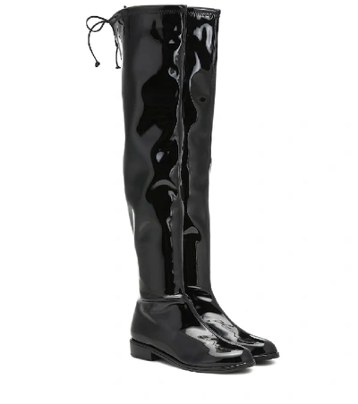 Stuart Weitzman Lowland Vinyl Over-the-knee Boots In Black