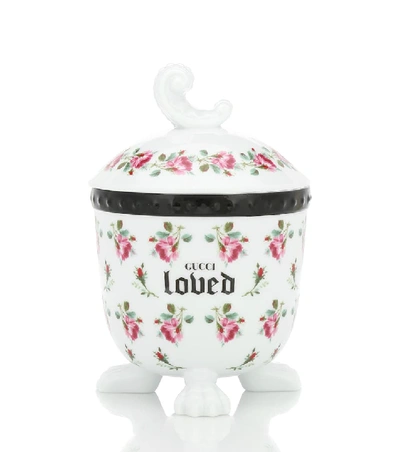 Gucci Mehen Rose-print Lion Candle In White