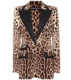 Dolce & Gabbana Satin-trimmed Leopard-print Wool-blend Blazer In Brown