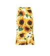 DOLCE & GABBANA SUNFLOWER SILK-CHARMEUSE MIDI SKIRT,P00400961