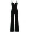 Galvan Eclipse Velvet Wide-leg Jumpsuit In Green