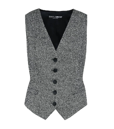 Dolce & Gabbana Wool And Silk-blend Vest In Fantasia (grey)