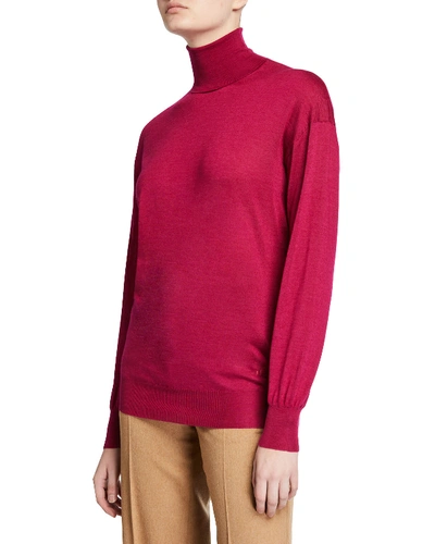 Tom Ford Cashmere/silk Knit Long-sleeve Turtleneck Sweater In Pink Pattern